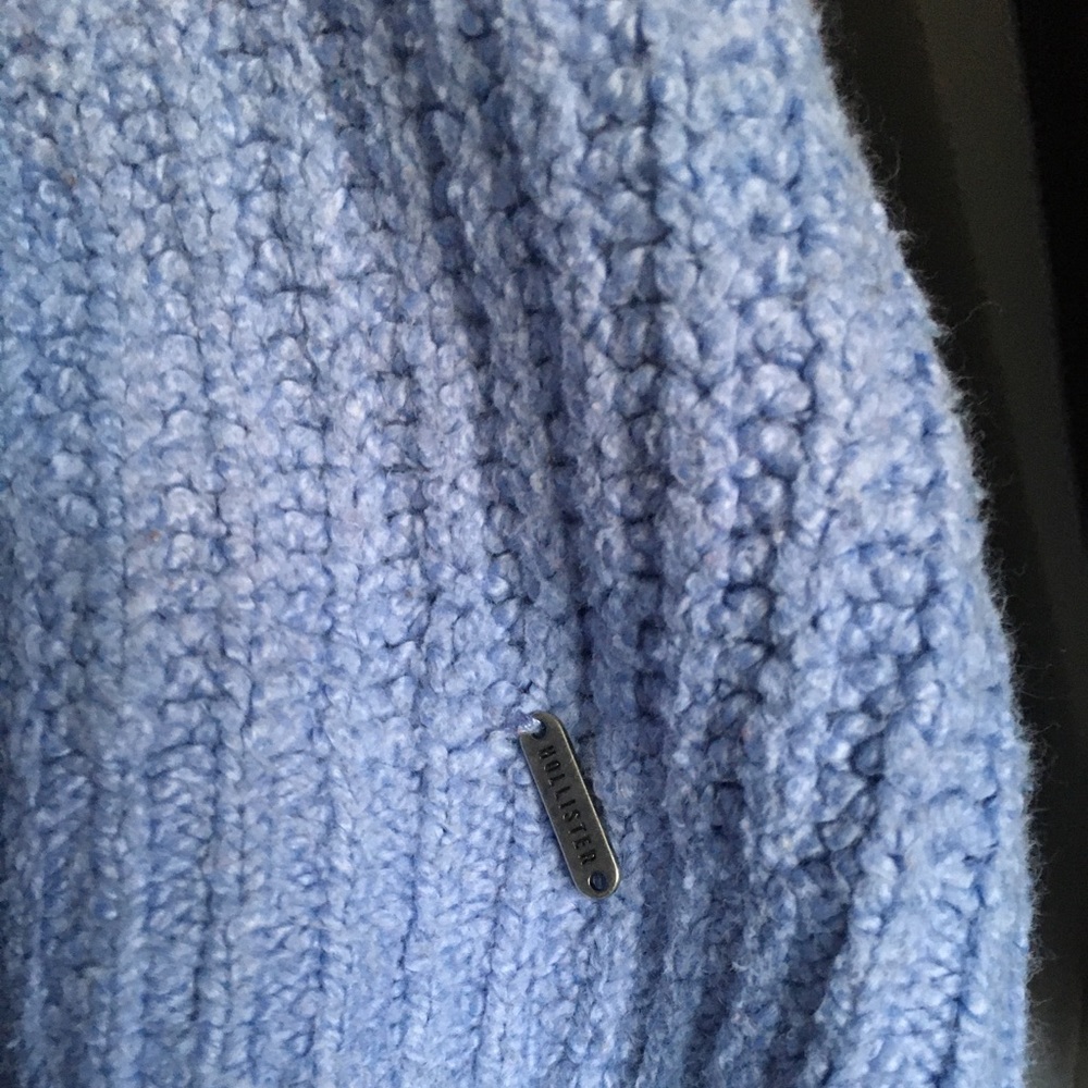 Hollister Baby blue Waffle knit Cropped sweater